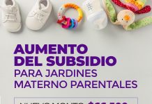 AUMENTO DEL SUBSIDIO PARA JARDINES MATERNO PARENTALES